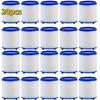 20pcs Replacement Water Filter Cartridges for Faucet Shower Head Filtration Systems, Universal Fit Sink Tap Purifier Elements