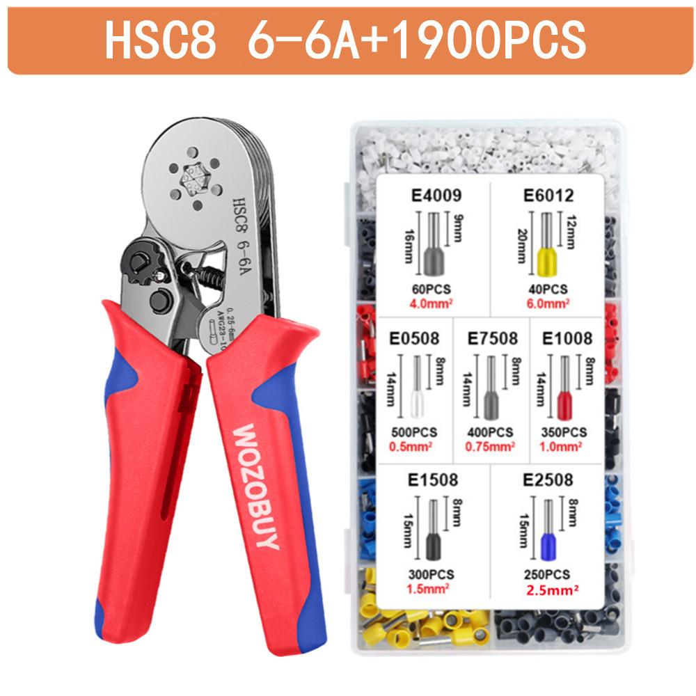 Ferrule Crimping Tool Kit, Self-adjustable Ratchet Wire Crimping Tool Crimper Plier Set,for Connectors Wire End Ferrules