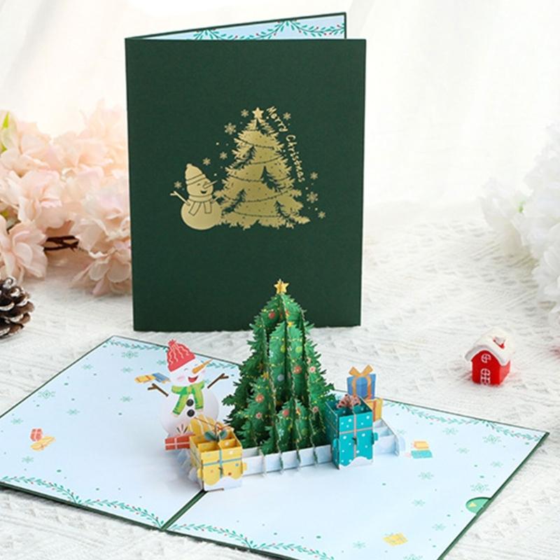 Christmas Blessing Card Set 3D Greeting Cards with DIY Message & Envelope Festive Decorations Christmas Celebration