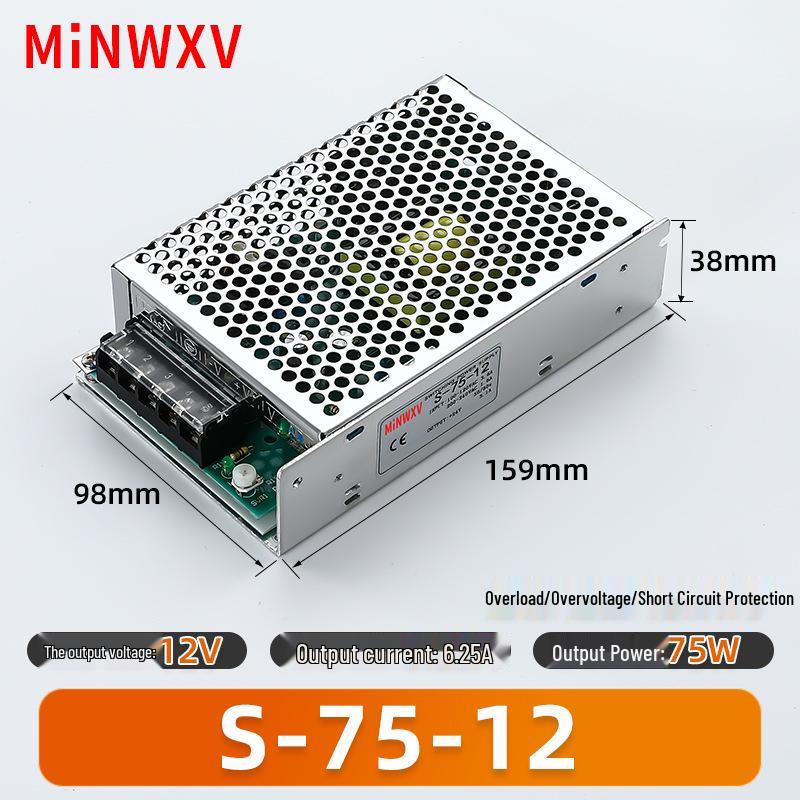 S Switch 220V AC to 12V/24V DC Transformer for Industrial Lighting Monitors.