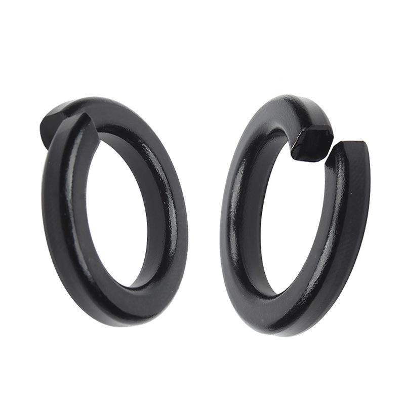 Yigu 304 Stainless Steel Black Spring Washer - Thickened Split Design for Shock Absorption