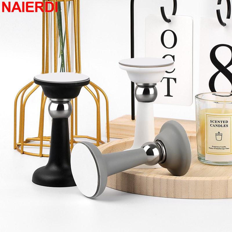 NAIERDI No-drill Silicone Door Stop Strong Magnetic Door Stopper Buffer Anti Collision Silent Door Holder for Home Bedroom