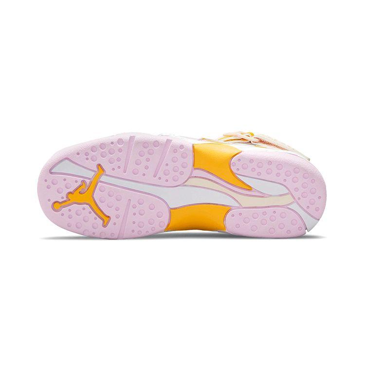 Air Jordan 8 Retro PS Light Arctic Pink Kids Sneakers Orange-Pearl White University-Gold 580529-816