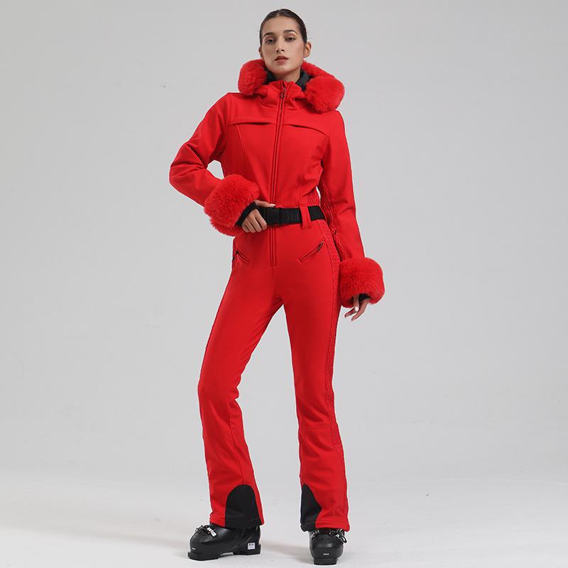 Women's Slim-Fit Double Board Windproof Ski Suit - Waterproof, Thickened, Warm, for Extreme Cold