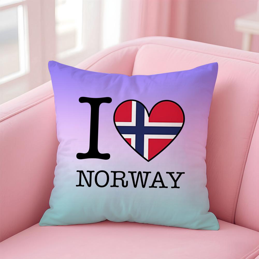Norway NOR flag Cushion Cover EcoFriendly Odorless Healthy Pillowcase Soft Comfortable KidSafe No Filling