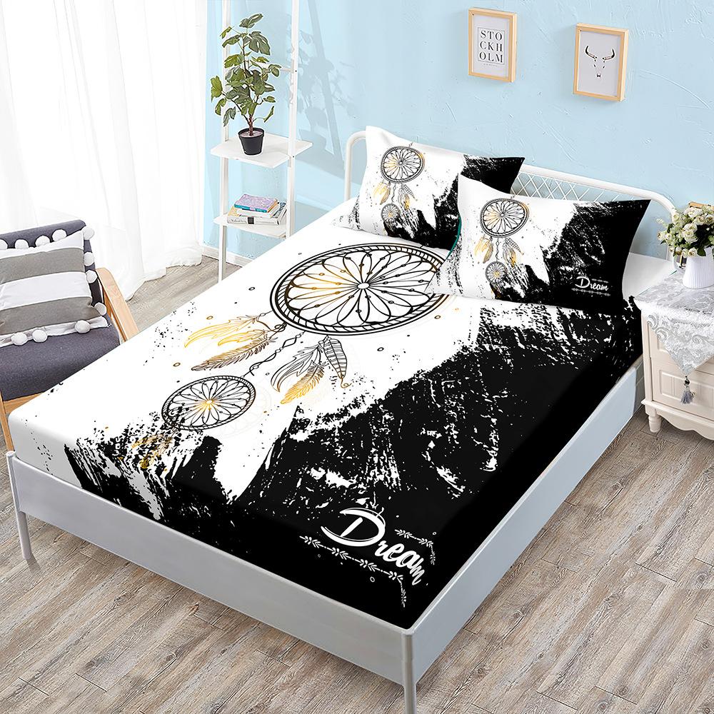 Three-Piece Mattress, Mattress Cover, Dream Catcher, Ethnic Bohemian Mattress Protective Cover