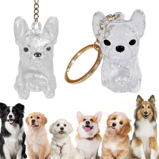 Шарм-брелок для сбора собачьей шерсти Прозрачная капсула для хранения шерсти питомца Памятный кролик Бутылочка-шарм для сбора шерсти питомца с кольцом для ключей Подарок для