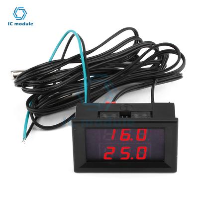 H28TT DC 4-28V Светодиодный трехзначный двойной дисплей Цифровой термометр Термометр NTC Металлический водонепроницаемый зонд Датчик температуры