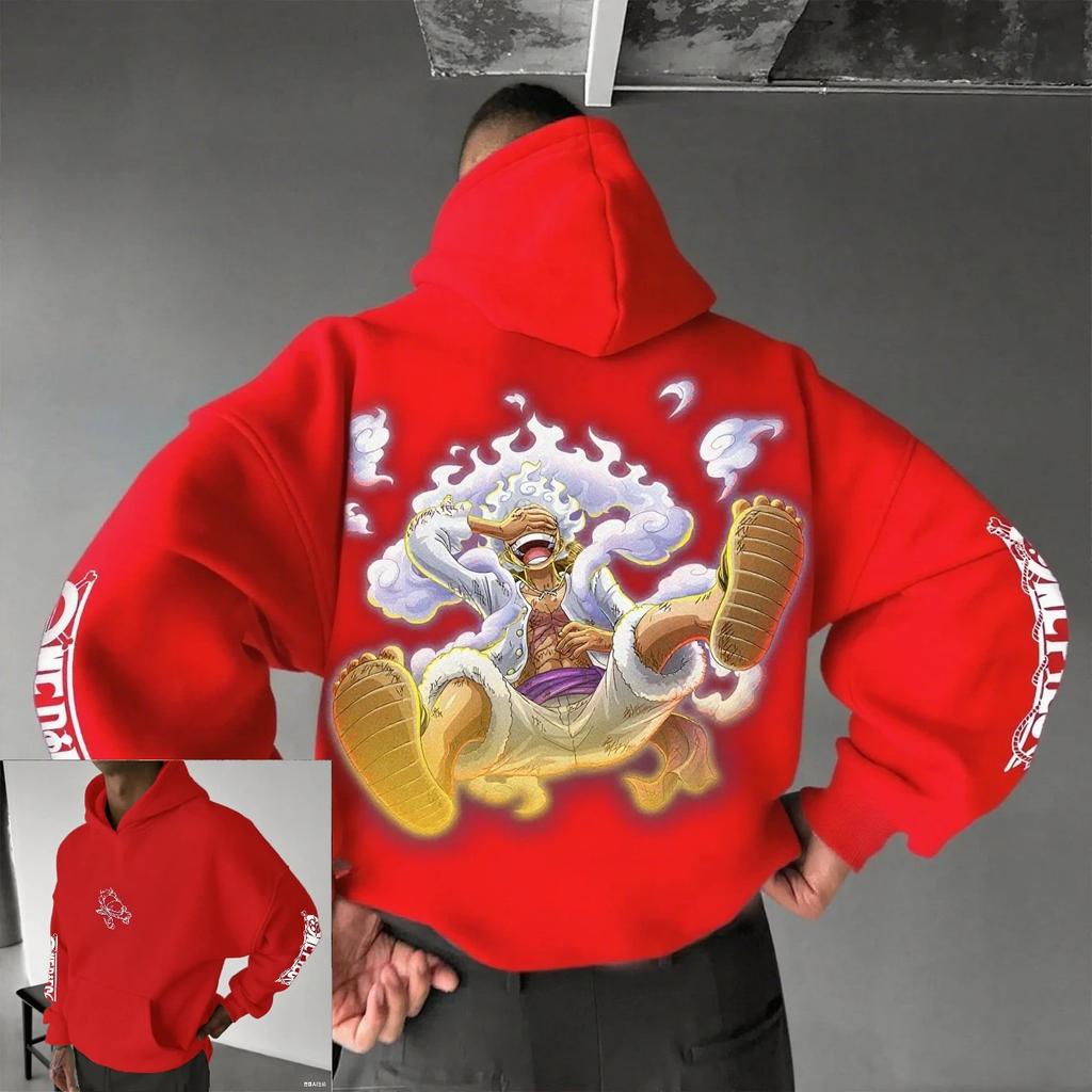 Худи с капюшоном One Piece Luffy Аниме Мужское Женское Весна Осень Хлопок Уличная Одежда Толстовка Повседневный Графический Пуловер С Длинным Рукавом Топ