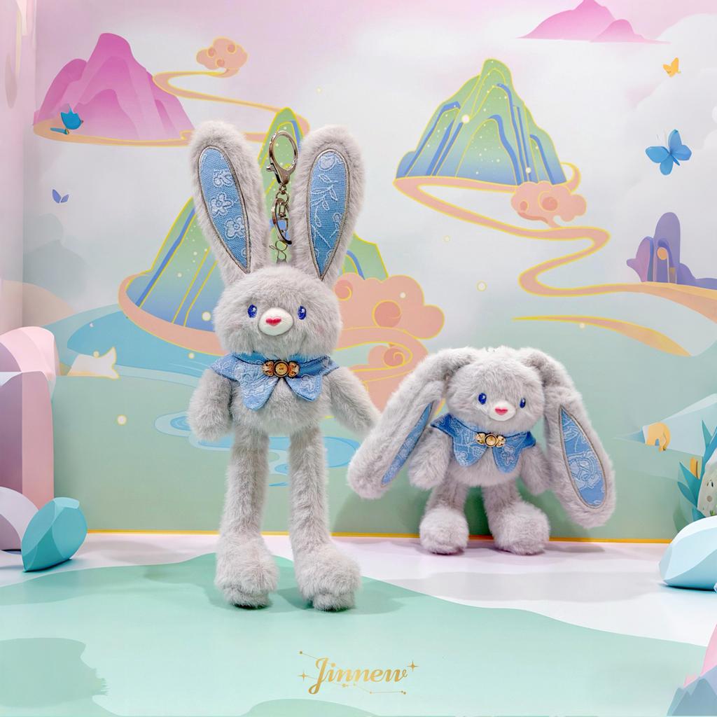 Pull The Rabbit Basket Stuffers Rabbit Keychain Pull Up Rabbit Plush Toys Soft Plushie Toys Stress Relief Rabbit Toy Birthday