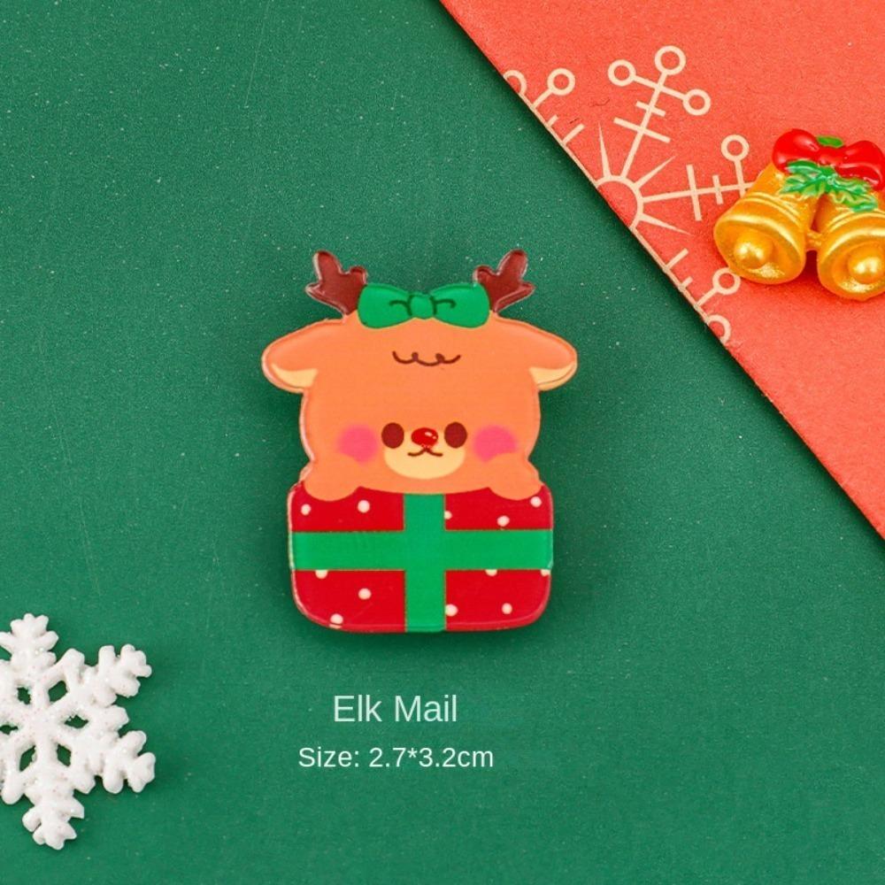 Printing Cute Accessories Mini Gifts Brooch Personality Cartoon Christmas Brooch