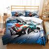Relay Race Car Game Duvet Cover Set UK Single Double Queen US Twin Full King Size Bed Linen Set