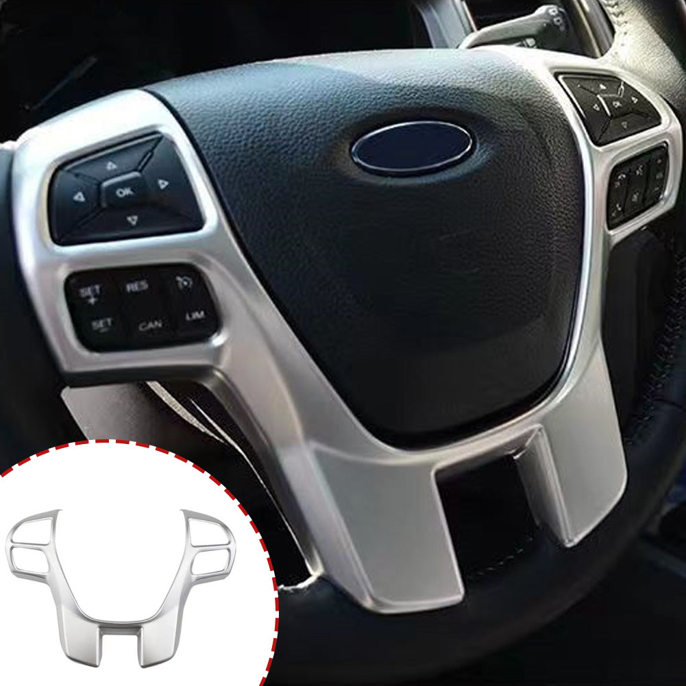 Для Ford Everest Ranger 2015+ карбоновый руль автомобиля панель крышка отделка наклейка декоративная рамка аксессуары для салона автомобиля