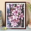 5D DIY Diamond Painting Gorgeous Cherry Blossoms Cross Stitch Kit Mosaic Diamond Embroidery Rose Full Round Square Drill Home Decoration