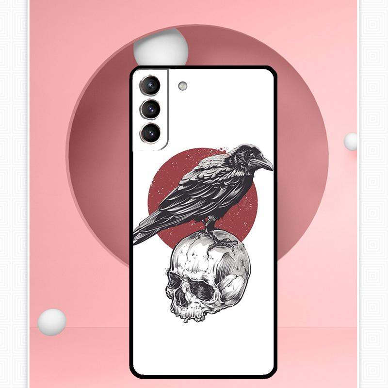 Чехол Crow Raven Dark Skull для Samsung Galaxy S25 Ultra S20 S21 S22 S23 S24 Plus S9 S10 S24 FE S25 FE Чехол Funda