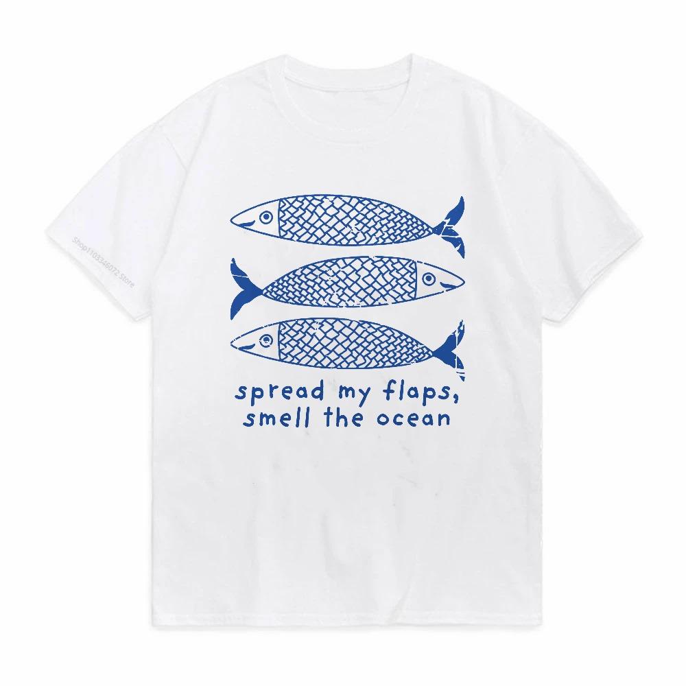 Funny Vingtae Fish Graphic T Shirts Men Women Harajuku Short Sleeve tshirt Clothing Printed Casual Tee fashion summer oneck tee