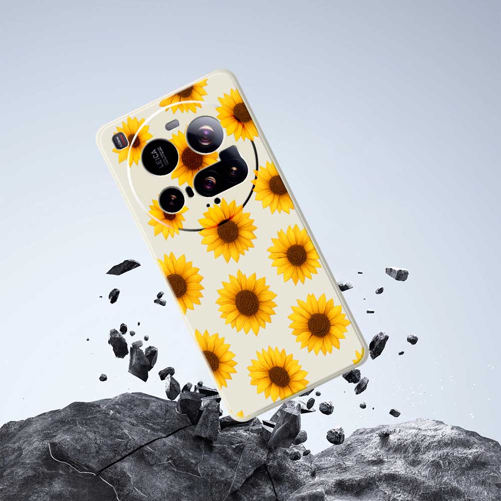 For Xiaomi 15 Ultra Case Sunflowers Pattern Printing Straight Edge TPU Phone Back Cover