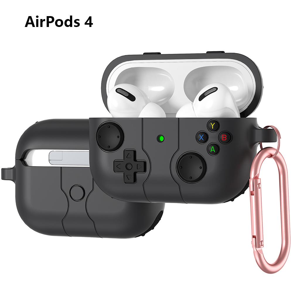 Shock-Proof Protective Silicone Case for AirPods 4 Cover (Black)