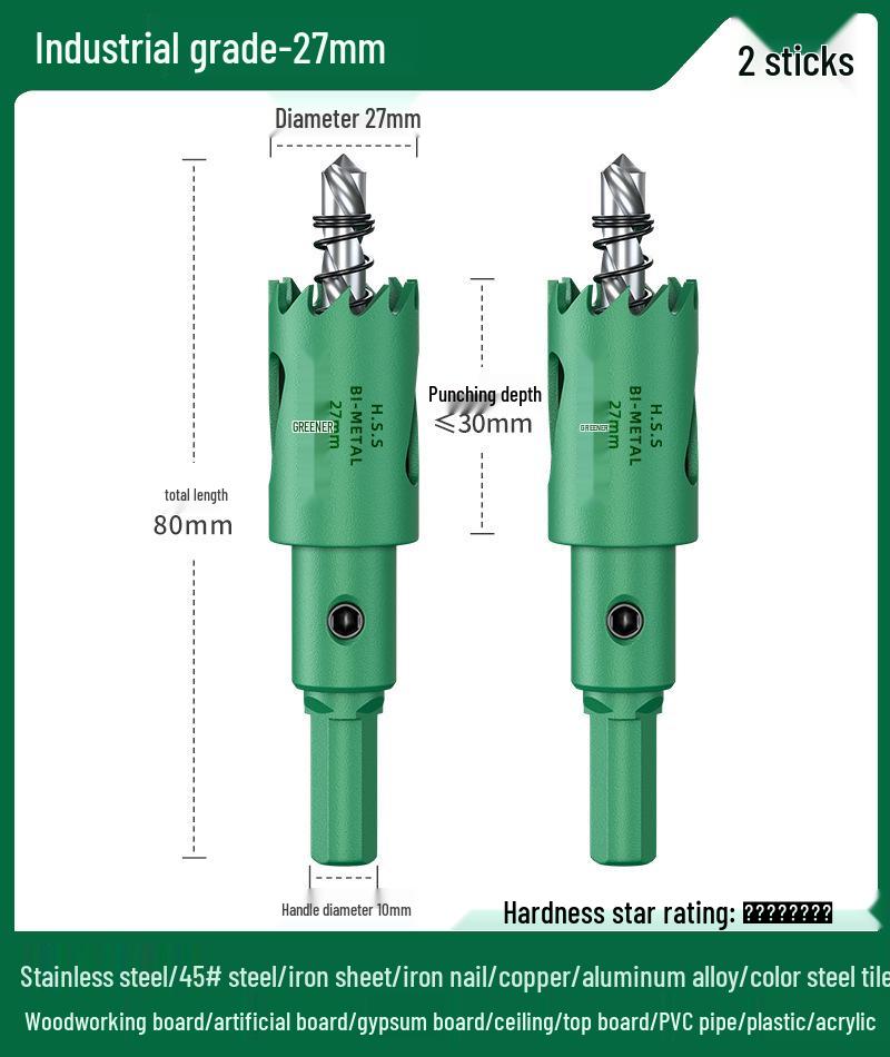 Green Forest Hole Saw Drill Bit for Metal, Wood, Plastic, and Gypsum Board