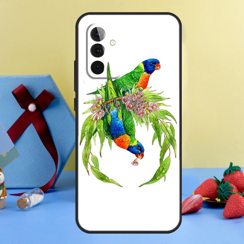 Colorful Parrots Case For Samsung Galaxy A14 A54 A34 A12 A22 A32 A52 S A51 A71 A13 A23 A33 A53 A15 A25 Cover