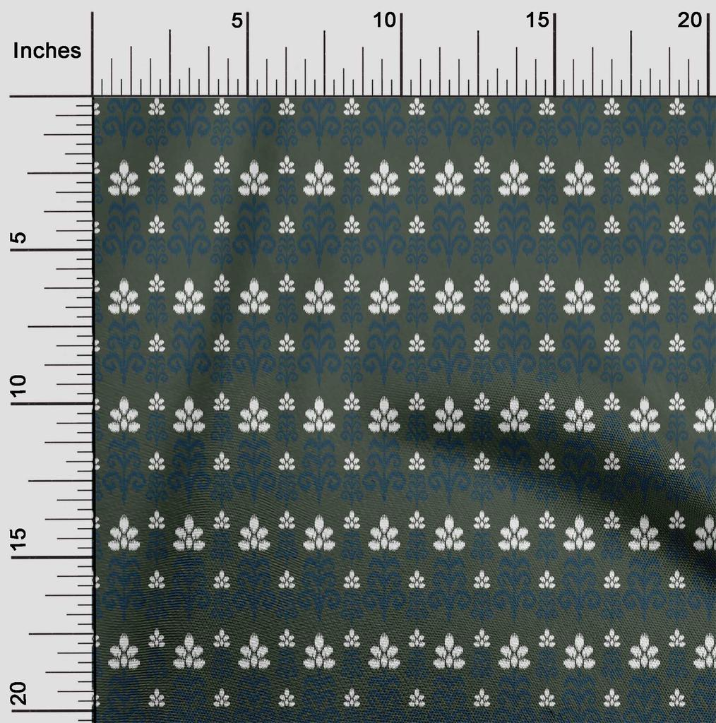 oneOone Cotton Flex Fabric Floral Ikat Printed Fabric 1 Yard 40 Inch Wide