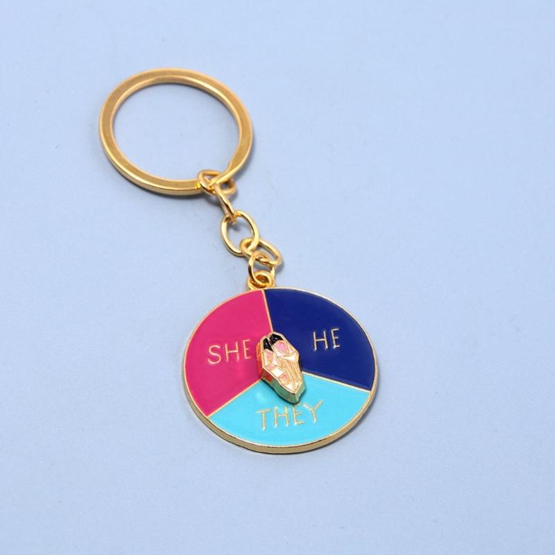 Rotation Pointer Badge Pin Backpacks Lapel Pin Gender Identity Brooch Button