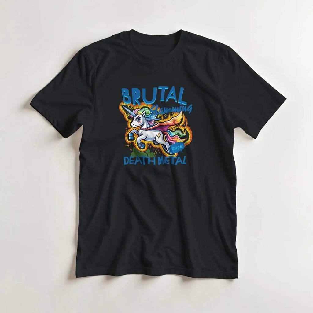 Brutal Slamming Death Metal Funny Unicorn T Shirt for Metalheads Festival Fans Top For Everyd
