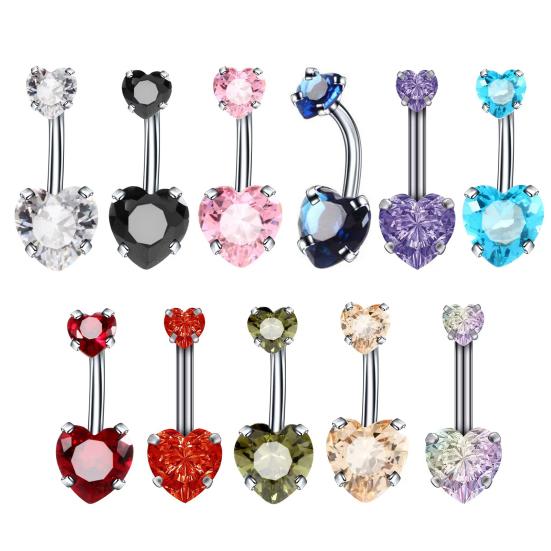 Кольцо для пупка Привлекательное коррозионностойкое кольцо из нержавеющей стали в форме сердца для пупка и пупка