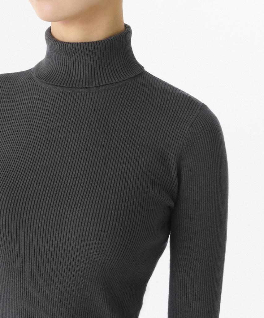 MUSINSA STANDARD WOMAN Women'S Ribbed Slim Turtleneck Knit [Gray]