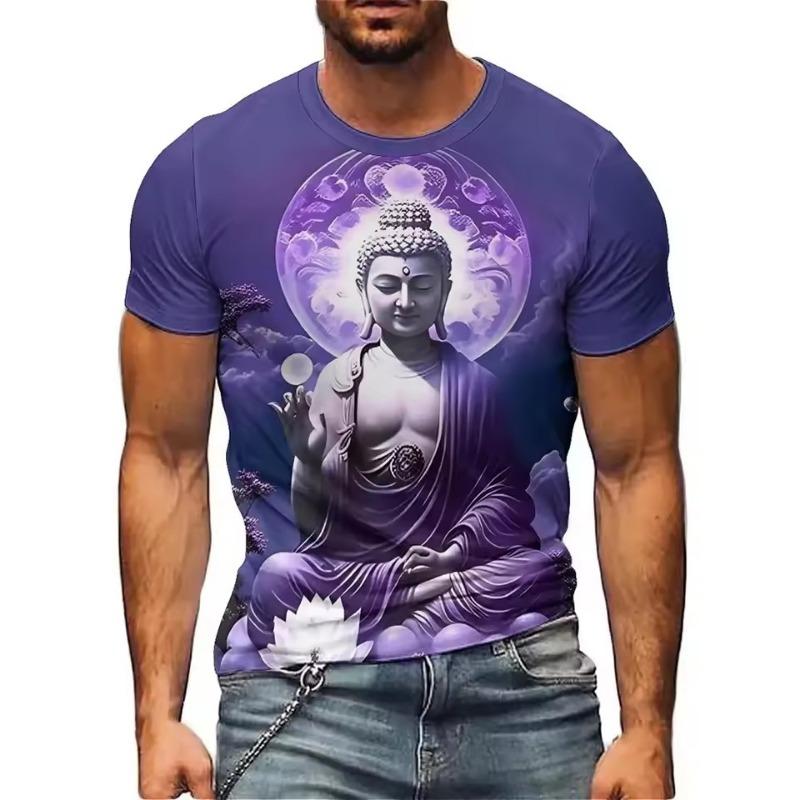 3D Print Buddha Shakyamuni Buddhist T Shirt Ancient India Spiritual Totem Streetwear T-shirts Summer Fashion Mens Clothing