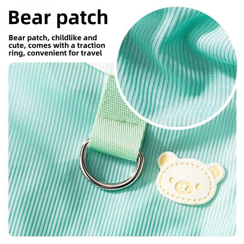 Весенне-летняя корейская версия простого зеленого кожаного лейбла с милым медведем, наклейка на жилет для маленьких собак, кошек, домашних животных