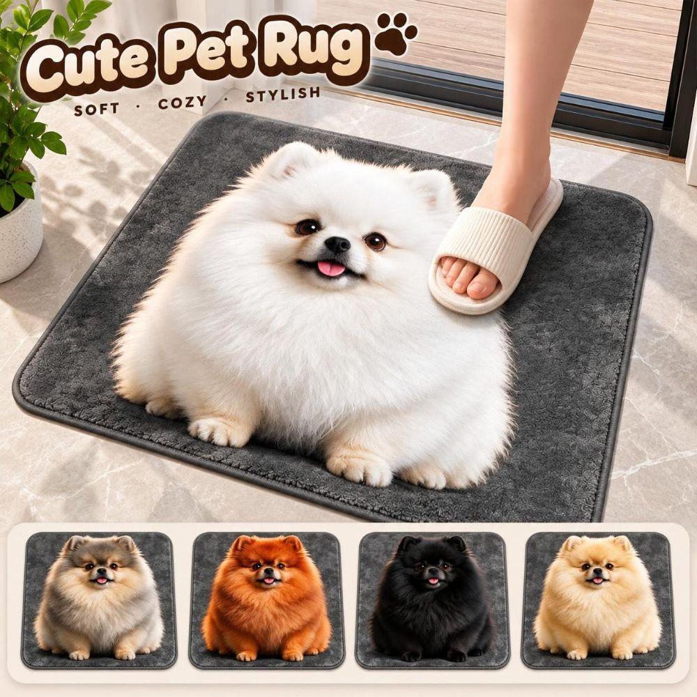 Imitation Cashmere Home Decor Carpet Non-Slip Cartoon Carpet Cute Dog Area Rug Bedrooms