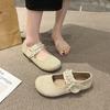 Versatile Round Head Shallow Mouth Bow Rhinestone Flat-soled Single Shoes Women's 2025 New Spring and Autumn Retro Soft-soled Mary Jane Shoes