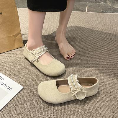 Универсальные однобортные туфли на плоской подошве со стразами и круглым носком, женские туфли на мягкой подошве в стиле ретро 2025 года, весна-осень