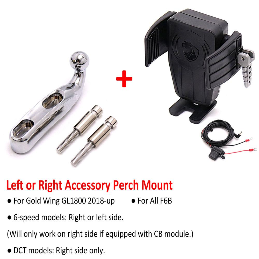 Gold Wing Motorcycle Wireless Charging GPS Phone Holder Navigation Bracket For HONDA GoldWing GL 1800 F6B GL1800 DCT 2018 - 2021