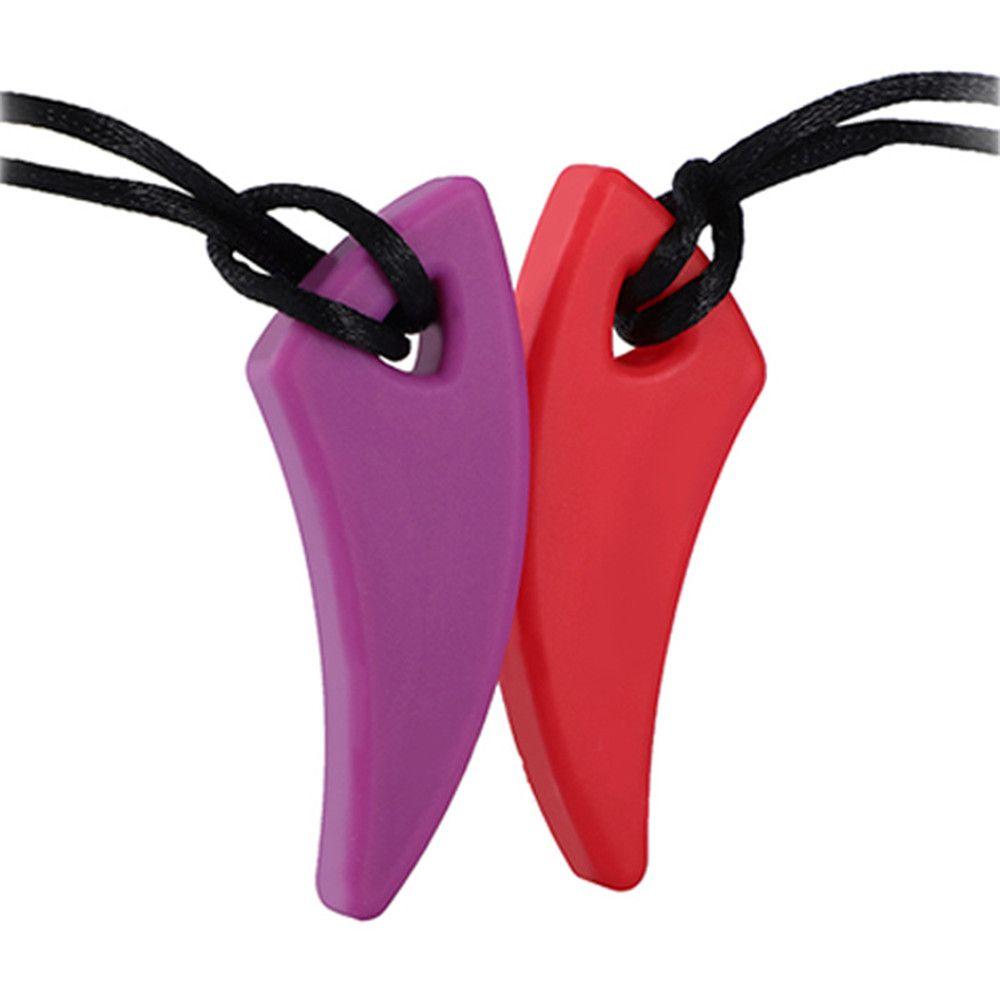 Silicone Anti Autism ADHD Biting Teether Necklace Chewy Necklace Sensory Chew Teething Toys