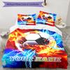 3PC Custom Name "Electric Soccer Ball" Bedding Set Printed Bedding Set Duvet Cover Closure Includes 1 Duvet Cover & 2 Pillowcases for All Seasons Bedr