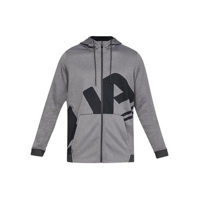 UA Sports Training Fleece Casual Hooded Zip Sweatshirt Men sweatshirt Gray 1320756-019