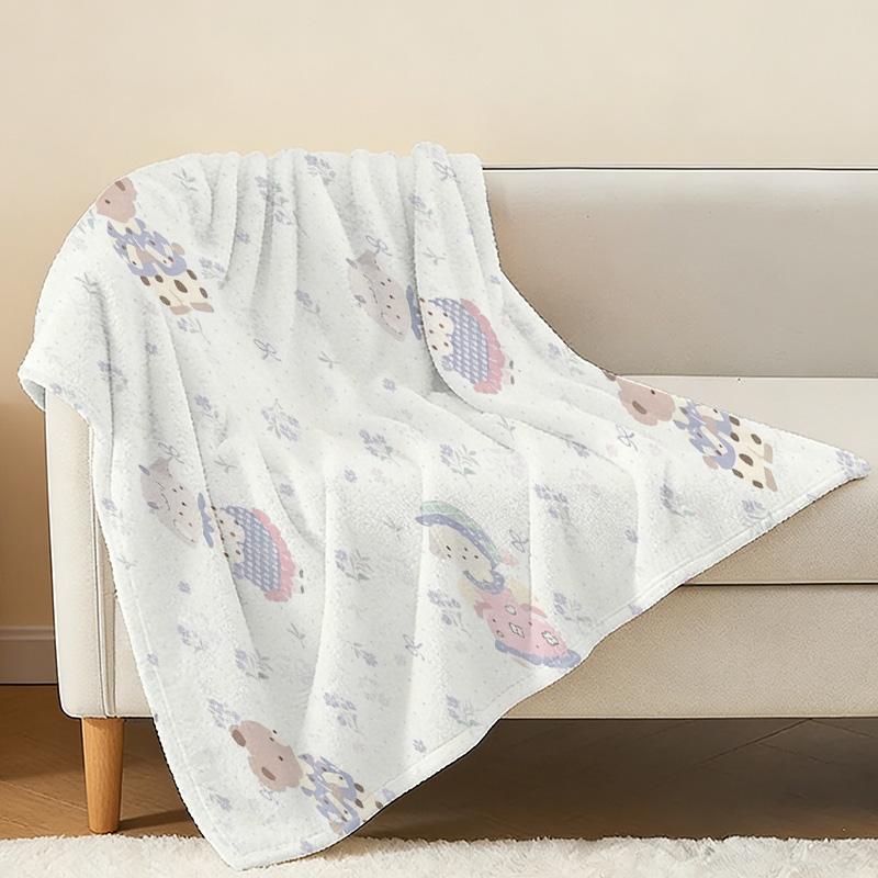 Cartoon Bear Flannel Fleece Throw Blanket - Soft Cozy, Machine Washable, Warm for Home, Couch, Office Nap, Halloween & Christmas
