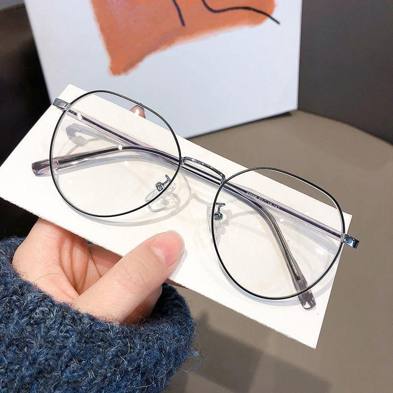 2шт прозрачные фотохромные овальные очки женские из нержавеющей стали оправа из поликарбоната модная металлическая цепочка