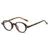 Ins New Retro Small Frame Oval Leopard Anti Blue Light Glasses  Unisex Rivet Anti Radiation Design Casual Simple Glasses