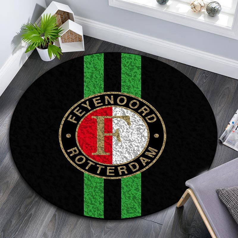 Feyenoord Rotterdam Round Area Rug,Carpet Rug for Living Room Bedroom Sofa Playroom Decor,Non-slip Floor Mat