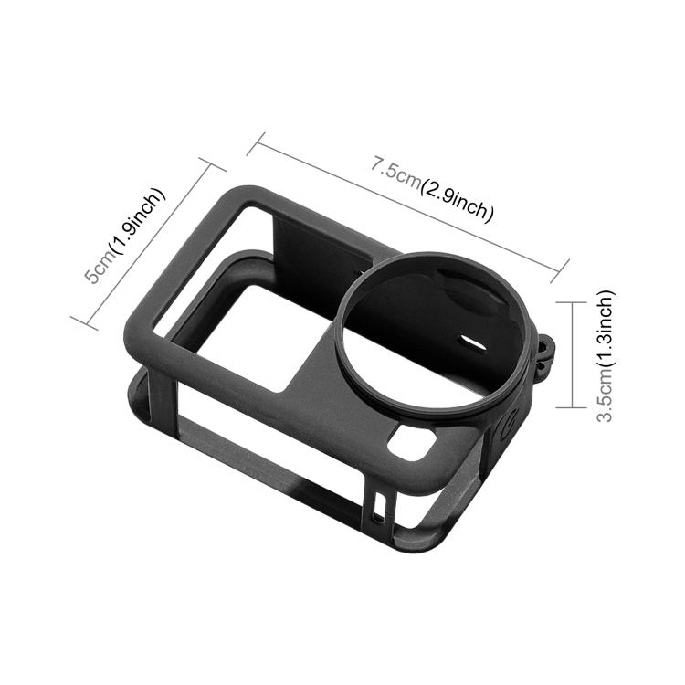 PULUZ Black Silicone Protective Cover with Wrist‑Strap & Lens‑Cap for DJI Osmo Action 6