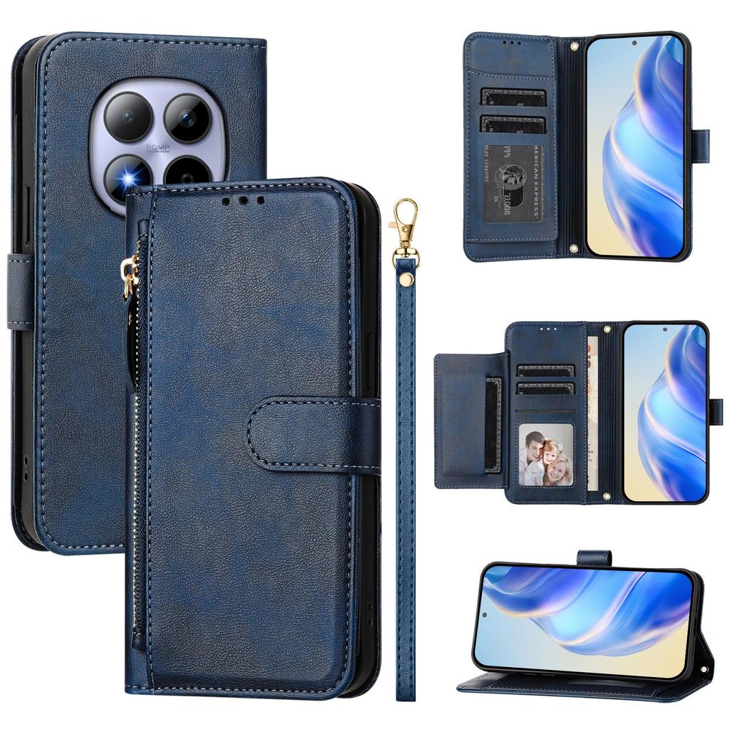 For Xiaomi Redmi Note 15 Pro 5G Case Zipper Pocket Multiple Card Slots Leather Phone Cover