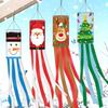 Polyester Fabric Christmas Windsock Flag Santa Snowman Christmas Yard Decor Hanging Banner  Party
