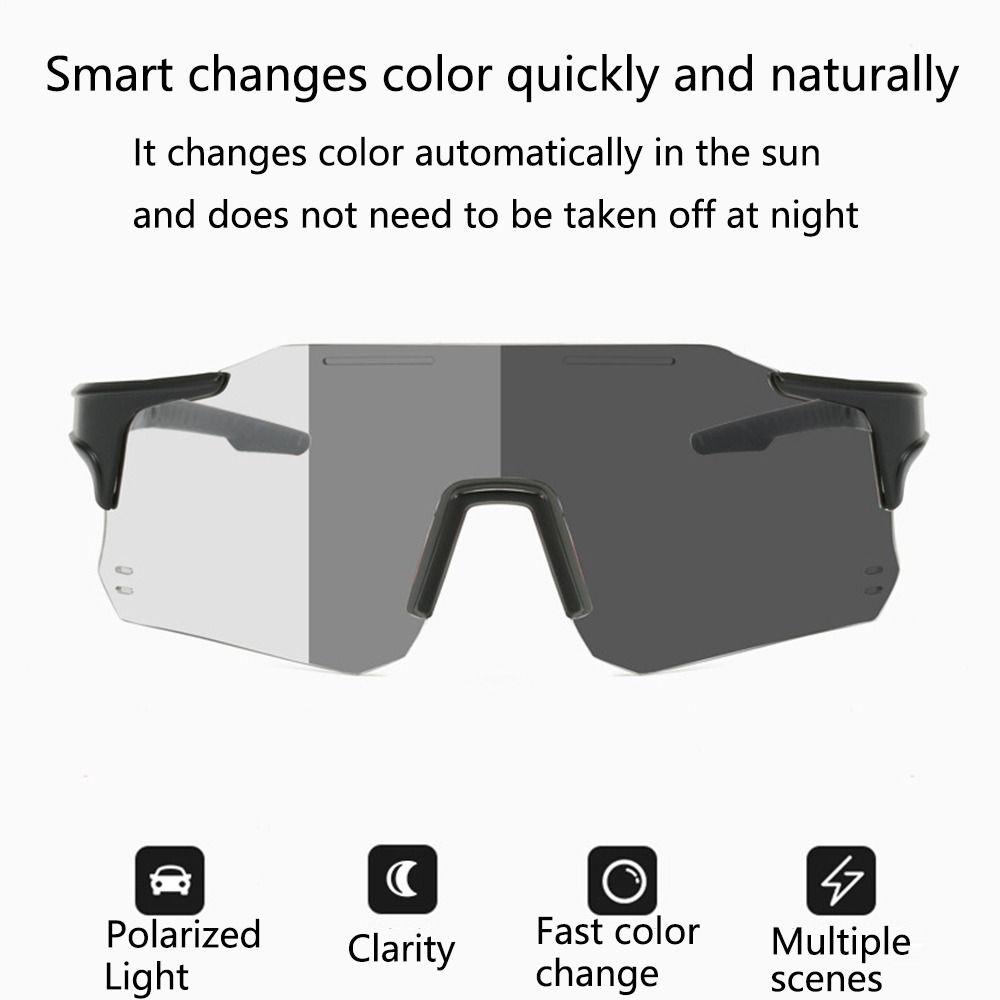 Wrap Around Cycling Glasses Color Change Biking Eyewear Wide Field Sport Shades  Baseball