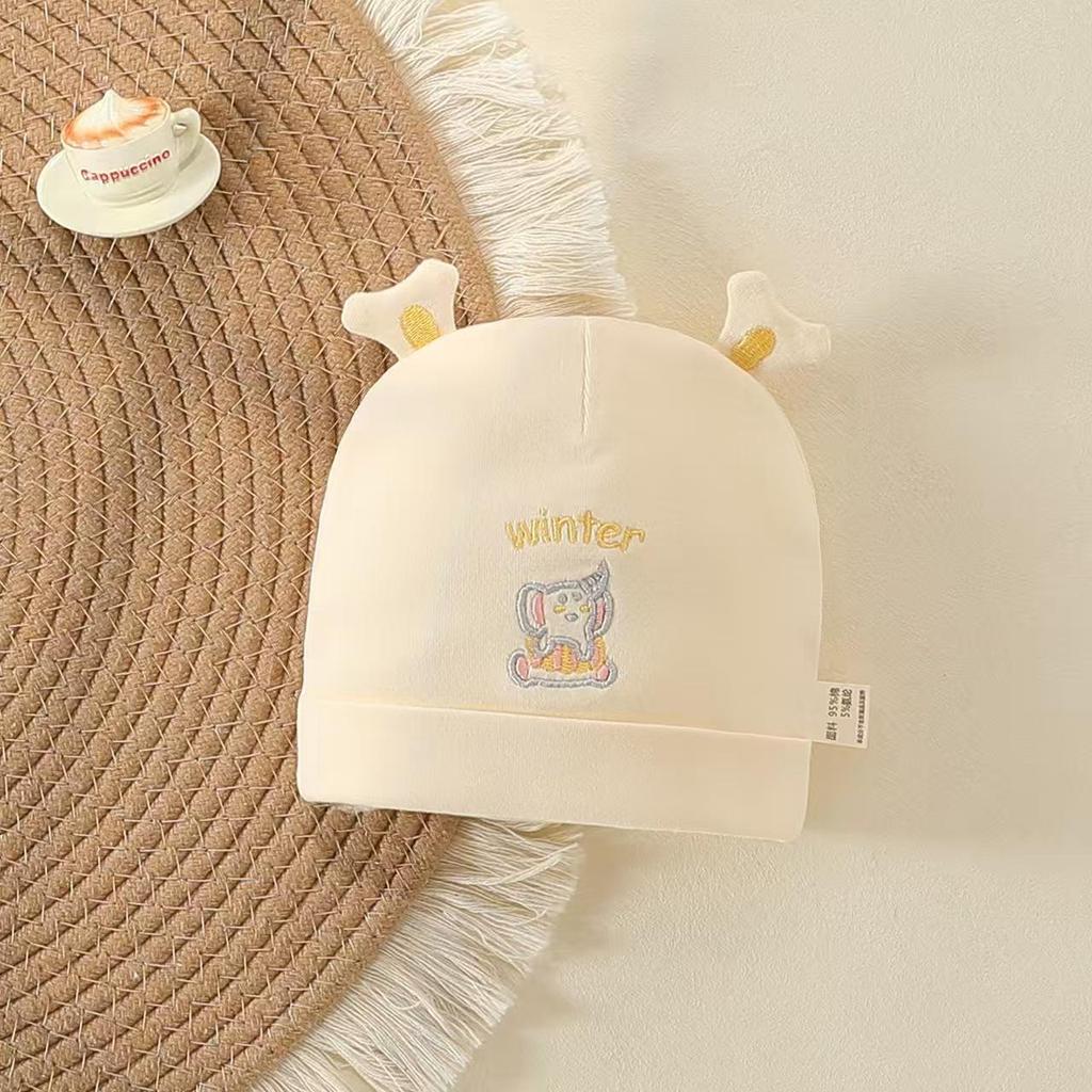 Pure Cotton Double Layer Newborn Hat for 0-3 Months, Suitable for Autumn/Winter
