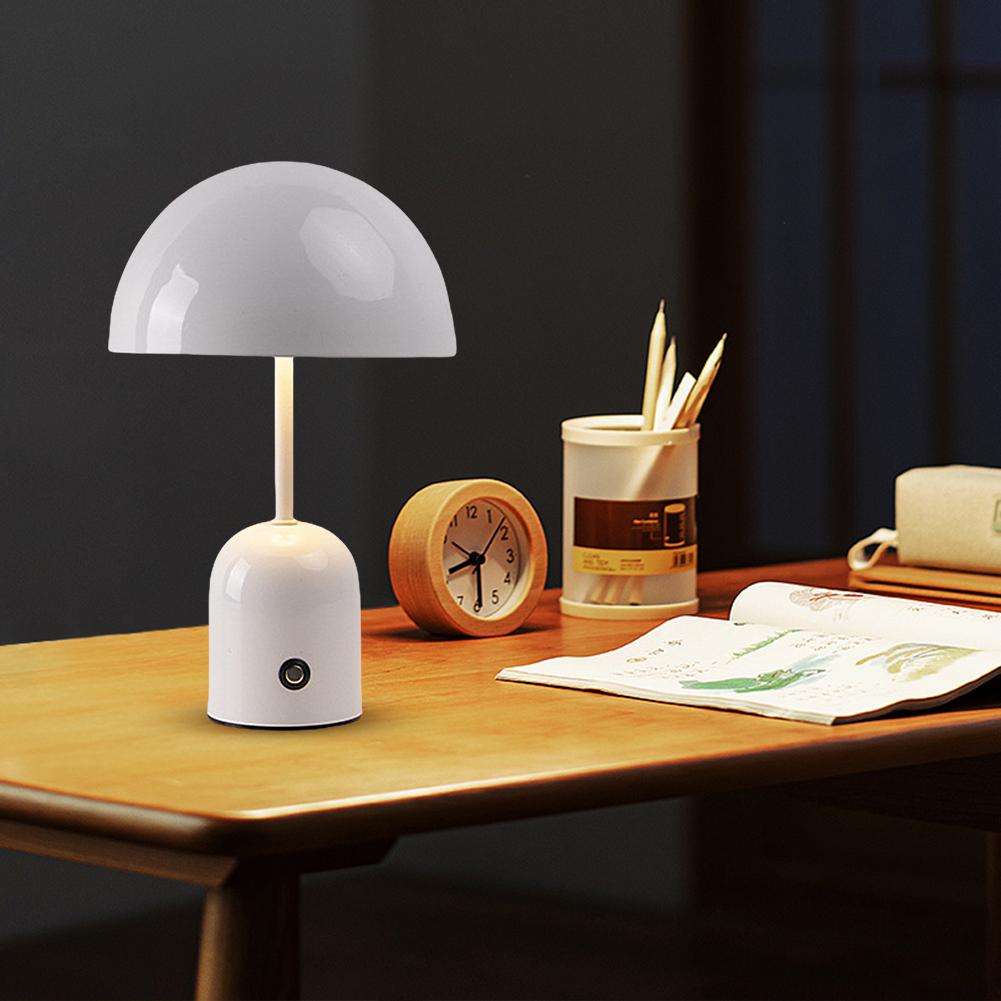 LED Mushroom Light USB Rechargeable 1800mAh Cordless Mushroom Table Lamp Creative Nordic Style Table Lamp for Bedroom/Restaurant