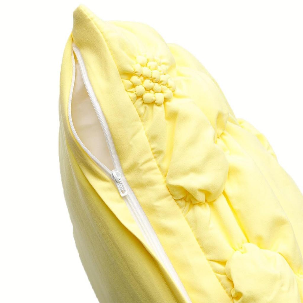 NITORI Decorative Cushion Cover Flower Pattern Yellow 45x45cm Polyester Pillowcase for Sofa Living Room Deco Home