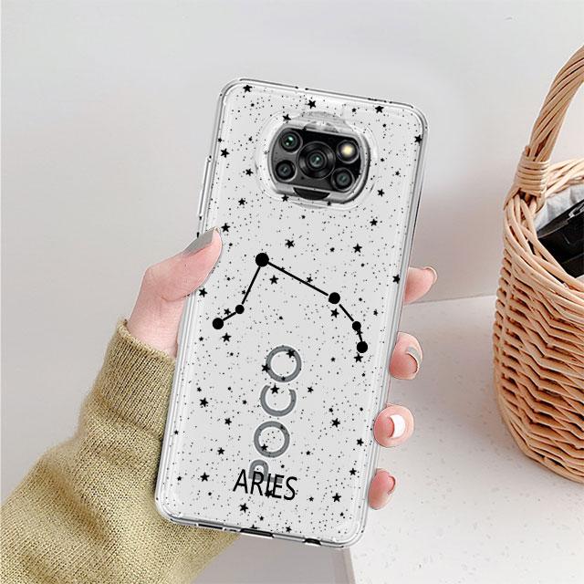 Прозрачный чехол Twelve Constellations для Xiaomi Mi Poco X3 NFC M3 Pro F3 F1 11 Lite 12 Redmi Note 10 9S 8 7 9, мягкий чехол для телефона